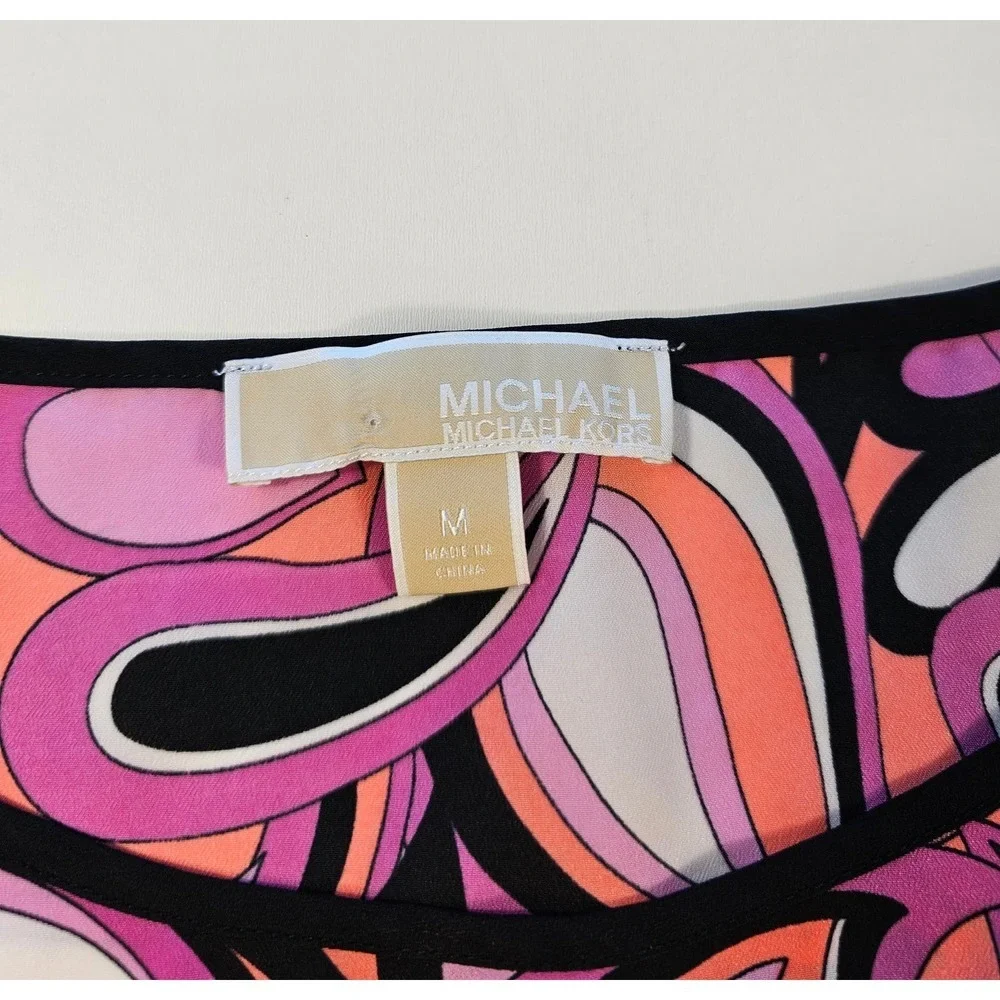 Michael kors side tie returns themed career casual colorful top M